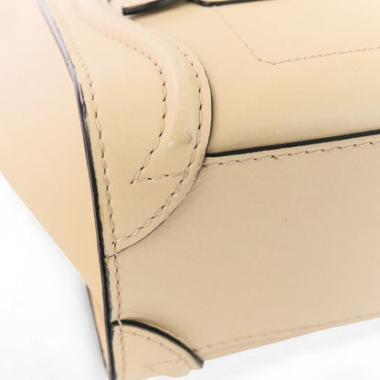 Good Celine Luggage Nano Shopper 2way Tote Bag Shoulder Bag Bicolor Beige Black