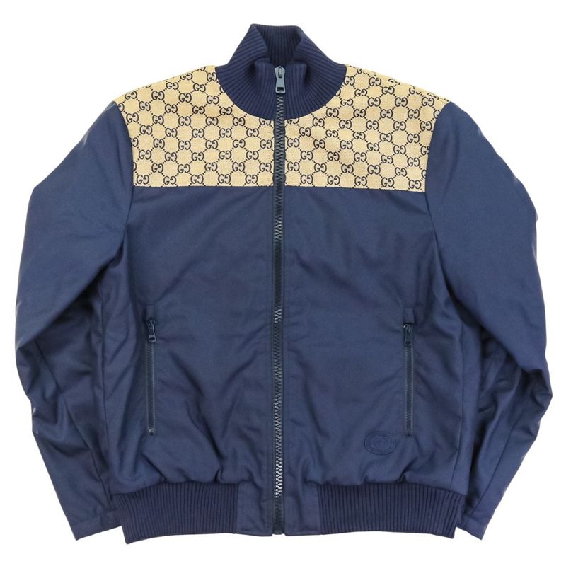 Good 24ss Gucci GG Canvas Nylon Lined Quilted Zip Jacket Blouson 770762 Size 46