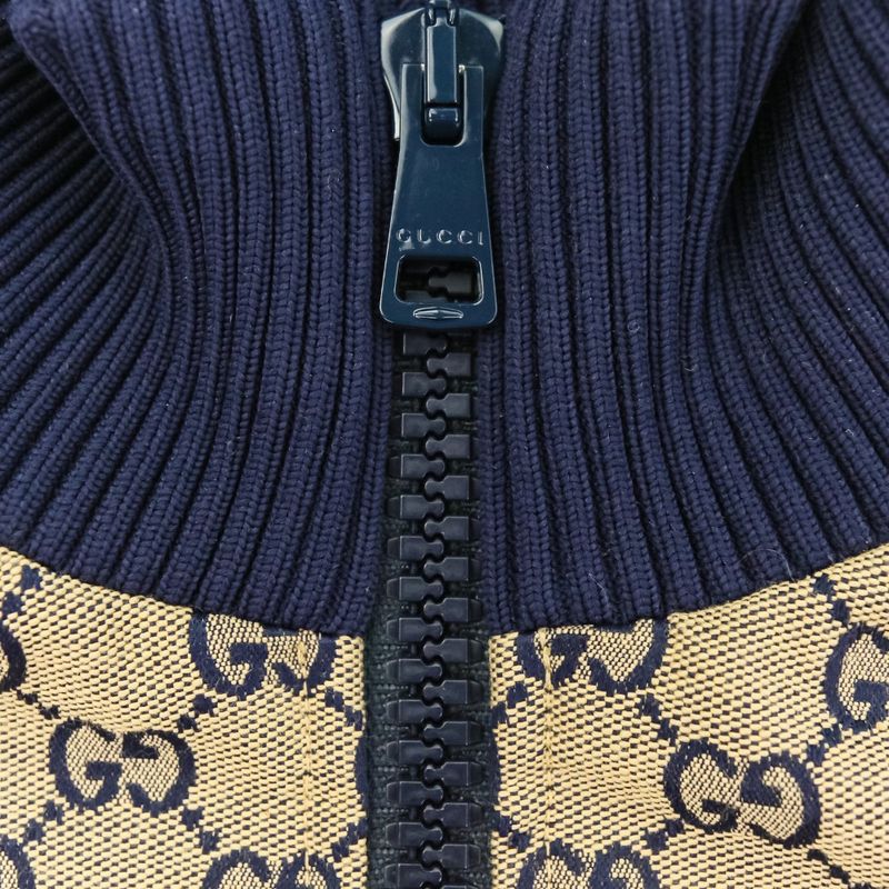 Good 24ss Gucci GG Canvas Nylon Lined Quilted Zip Jacket Blouson 770762 Size 46