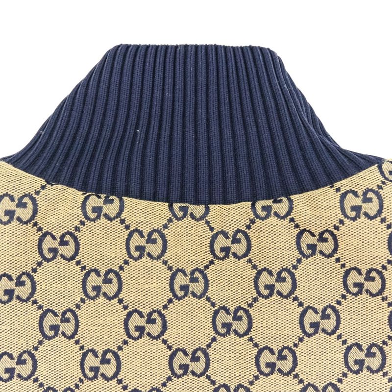 Good 24ss Gucci GG Canvas Nylon Lined Quilted Zip Jacket Blouson 770762 Size 46