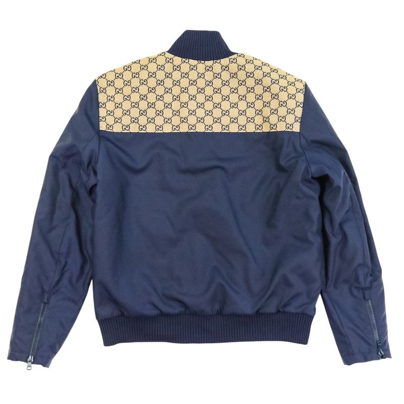 Good 24ss Gucci GG Canvas Nylon Lined Quilted Zip Jacket Blouson 770762 Size 46