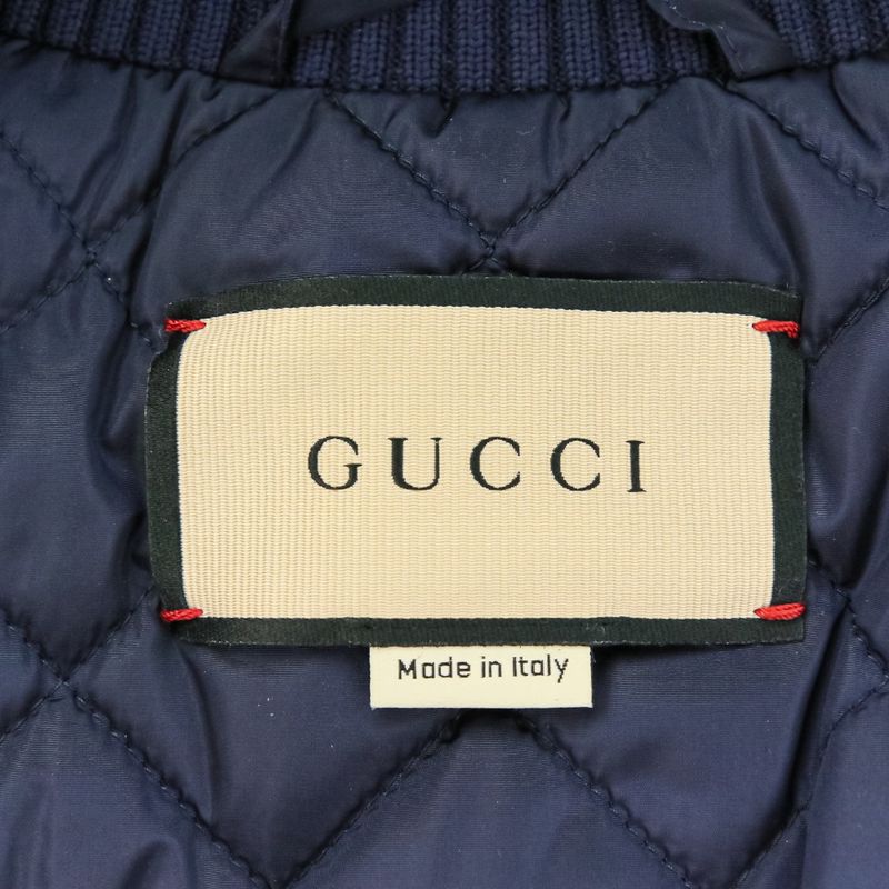Good 24ss Gucci GG Canvas Nylon Lined Quilted Zip Jacket Blouson 770762 Size 46