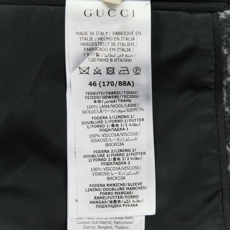 24ss Gucci GG Wool Flannel Tailored Jacket 770366 Size 46 Gray Men's Used