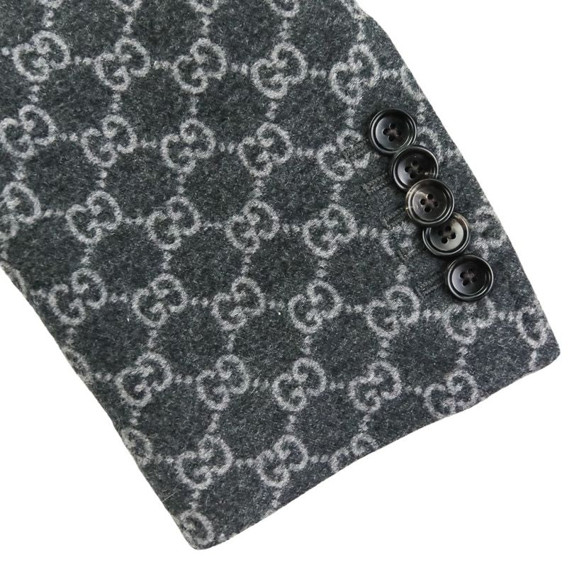 24ss Gucci GG Wool Flannel Tailored Jacket 770366 Size 46 Gray Men's Used