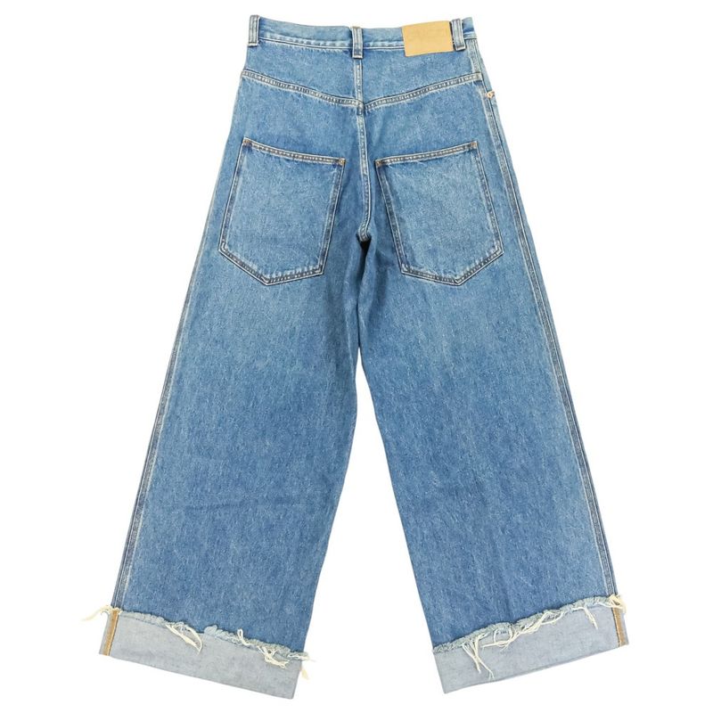 Good 24ss Gucci Washed Button Fly Baggy Denim Pants 758153 Size 30 Blue Men's