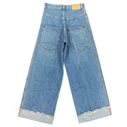 Good 24ss Gucci Washed Button Fly Baggy Denim Pants 758153 Size 30 Blue Men's