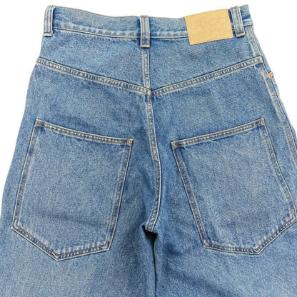 Good 24ss Gucci Washed Button Fly Baggy Denim Pants 758153 Size 30 Blue Men's