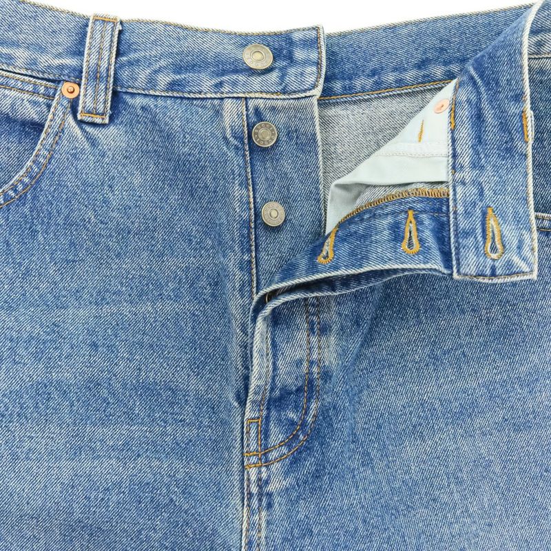 Good 24ss Gucci Washed Button Fly Baggy Denim Pants 758153 Size 30 Blue Men's