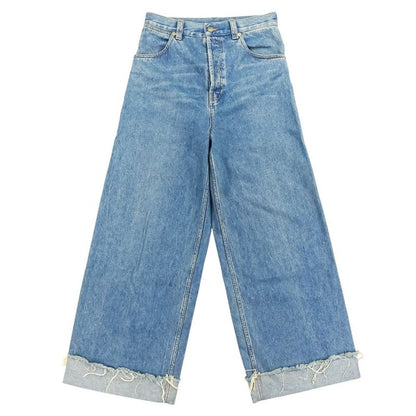 Good 24ss Gucci Washed Button Fly Baggy Denim Pants 758153 Size 30 Blue Men's