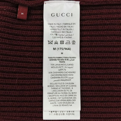 Gucci Wool Cashmere Blend Ribbed Knit Sweater 801692 Size M Bordeaux Men's Used