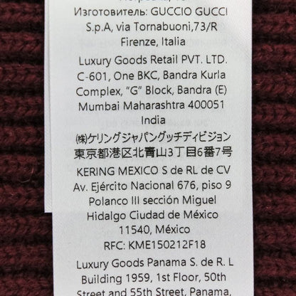 Gucci Wool Cashmere Blend Ribbed Knit Sweater 801692 Size M Bordeaux Men's Used