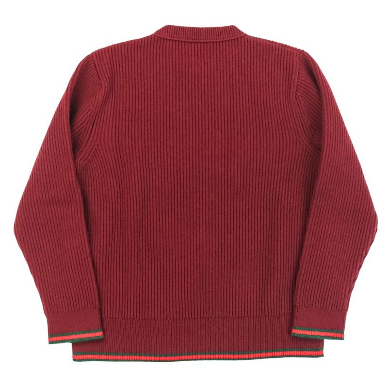 Gucci Wool Cashmere Blend Ribbed Knit Sweater 801692 Size M Bordeaux Men's Used