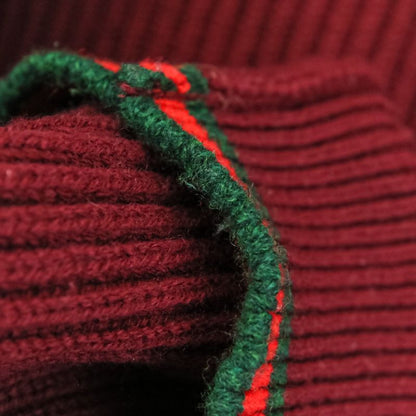 Gucci Wool Cashmere Blend Ribbed Knit Sweater 801692 Size M Bordeaux Men's Used