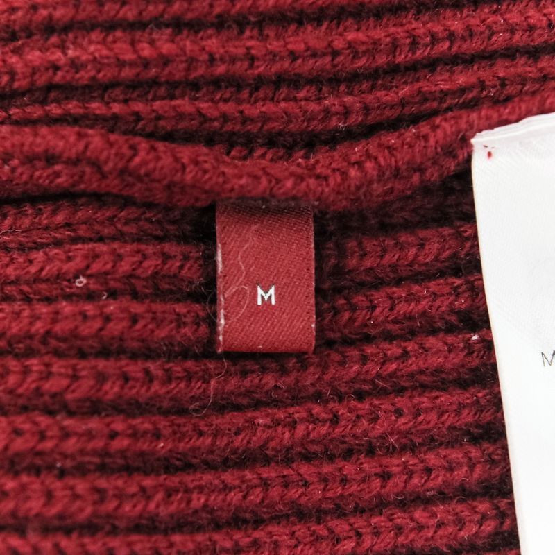 Gucci Wool Cashmere Blend Ribbed Knit Sweater 801692 Size M Bordeaux Men's Used