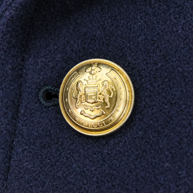 Gucci Wool Pea Coat 715703 Size 44 Navy Men's Used