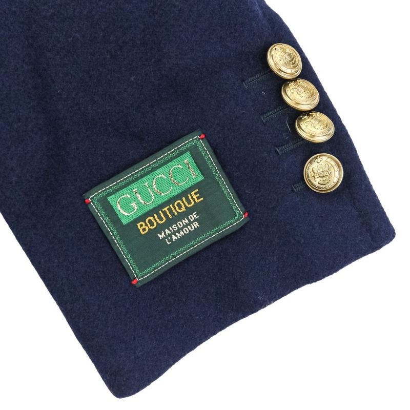 Gucci Wool Pea Coat 715703 Size 44 Navy Men's Used