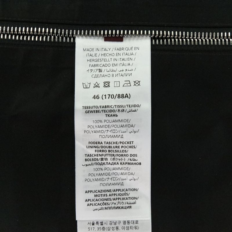 24aw Gucci Nylon Hooded Jacket with Embroidery 46 Black Mens Used