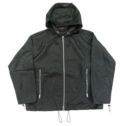 24aw Gucci Nylon Hooded Jacket with Embroidery 46 Black Mens Used