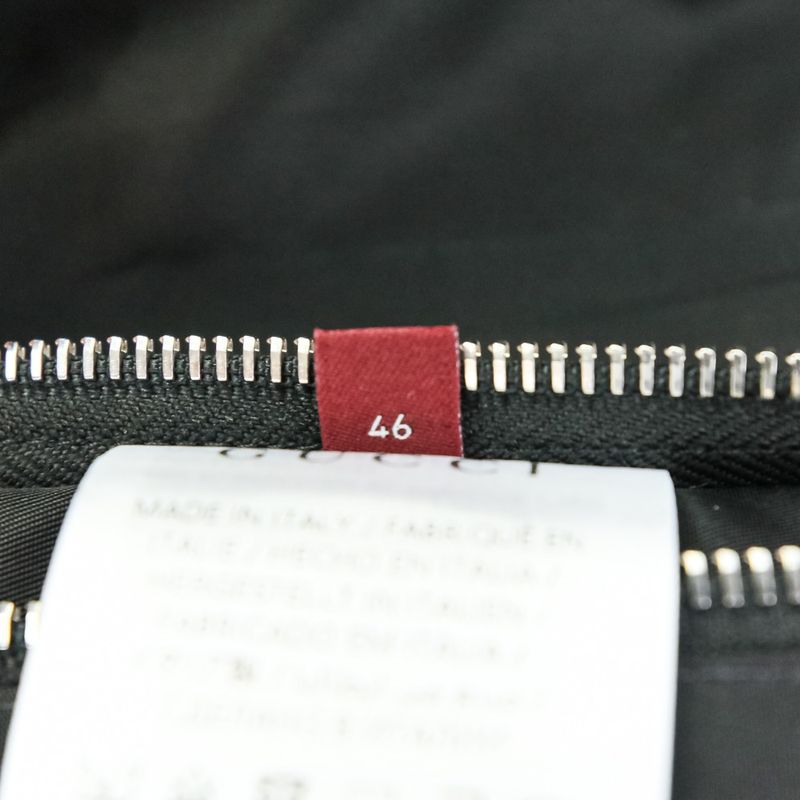 24aw Gucci Nylon Hooded Jacket with Embroidery 46 Black Mens Used