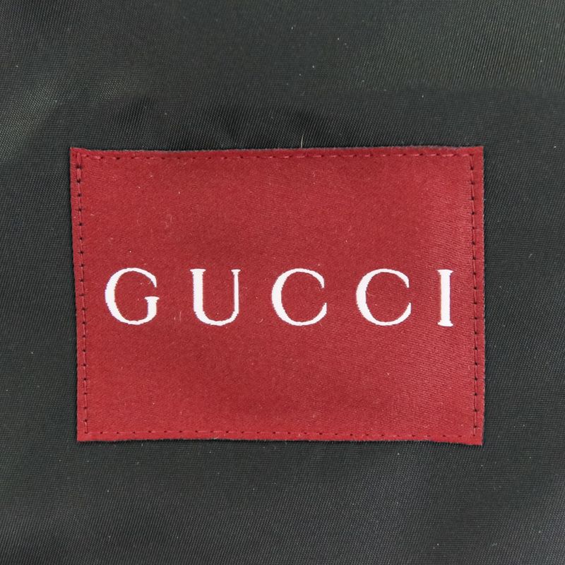 24aw Gucci Nylon Hooded Jacket with Embroidery 46 Black Mens Used