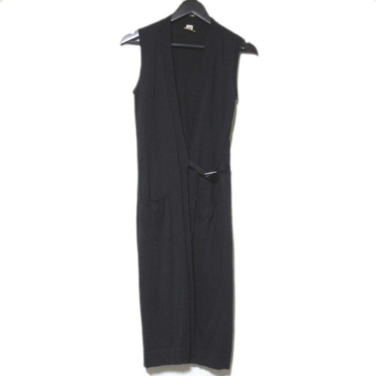 Good Hermes Gaultier Period Apivert Long Knit Gilet Vest Size 34 Charcoal Gray