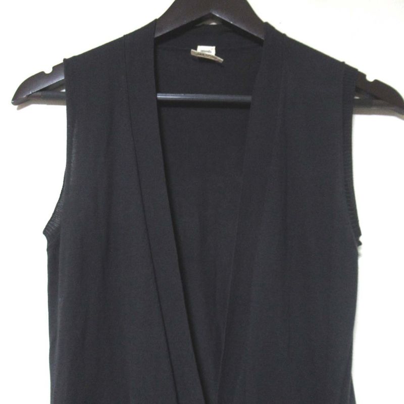 Good Hermes Gaultier Period Apivert Long Knit Gilet Vest Size 34 Charcoal Gray