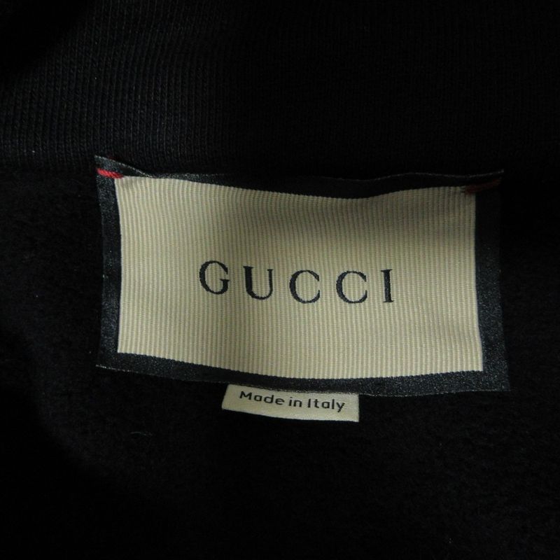 24ss Gucci Interlocking G Pullover Hoodie Cotton Hoodie 770839 Size S Black