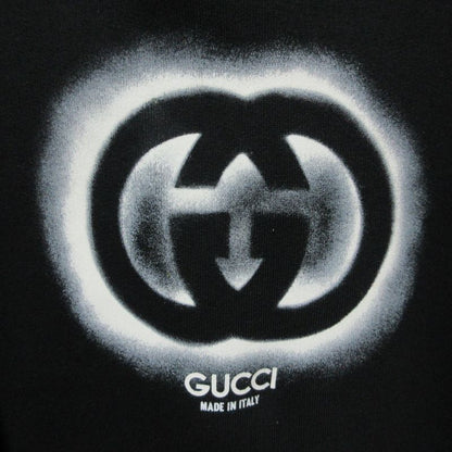 24ss Gucci Interlocking G Pullover Hoodie Cotton Hoodie 770839 Size S Black