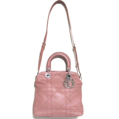 Christian Dior Granville 2way Shoulder Bag Handbag Pink and Silver Hardware