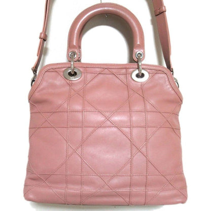 Christian Dior Granville 2way Shoulder Bag Handbag Pink and Silver Hardware