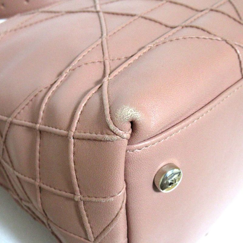 Christian Dior Granville 2way Shoulder Bag Handbag Pink and Silver Hardware