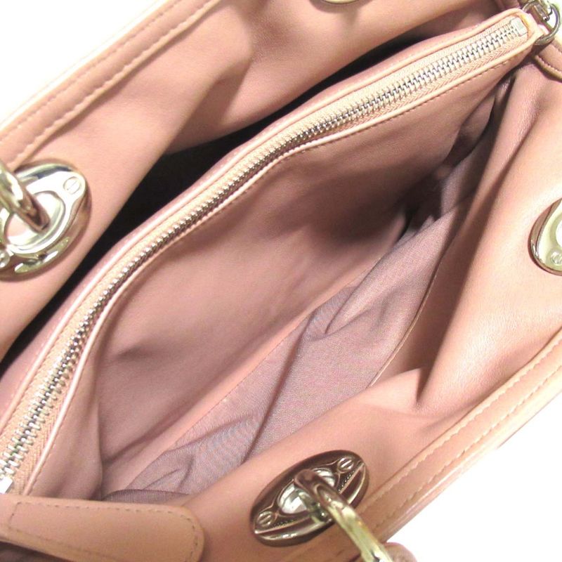 Christian Dior Granville 2way Shoulder Bag Handbag Pink and Silver Hardware