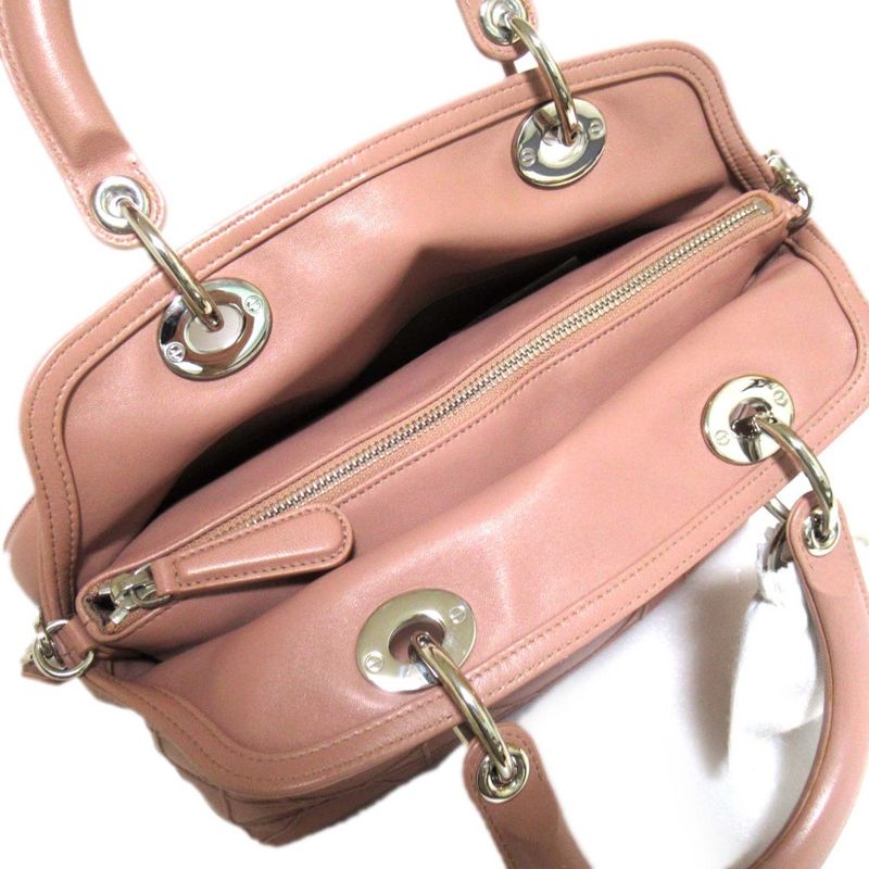 Christian Dior Granville 2way Shoulder Bag Handbag Pink and Silver Hardware