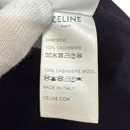 Celine 100% Pure Cashmere Open Front Belted Coat 2m6816700 Size 34 Navy Women