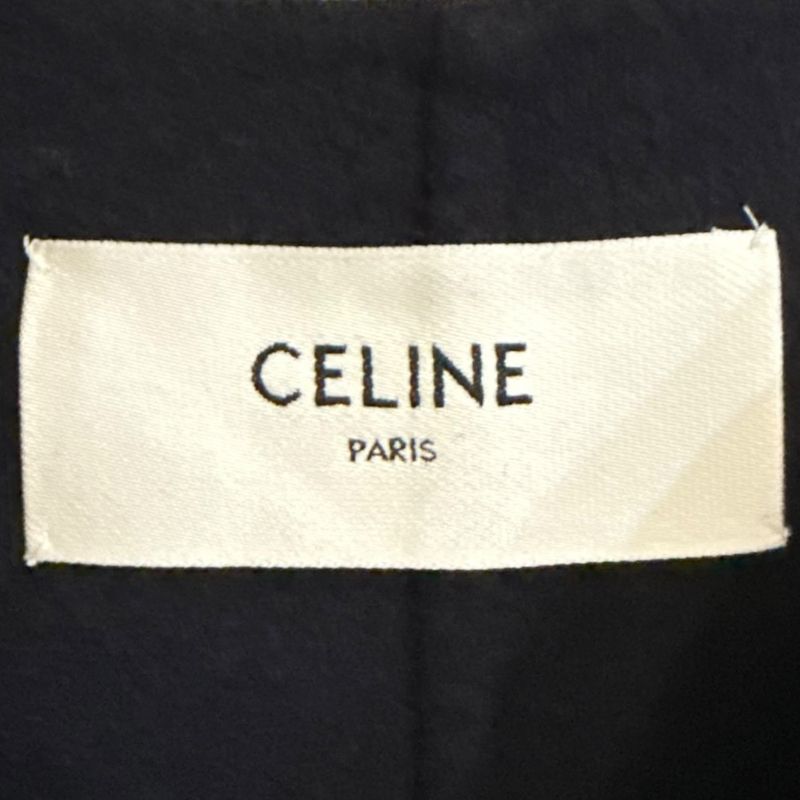Celine 100% Pure Cashmere Open Front Belted Coat 2m6816700 Size 34 Navy Women