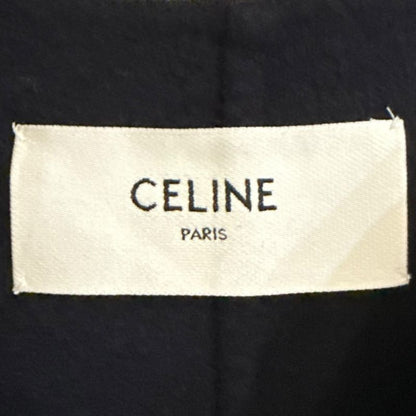 Celine 100% Pure Cashmere Open Front Belted Coat 2m6816700 Size 34 Navy Women