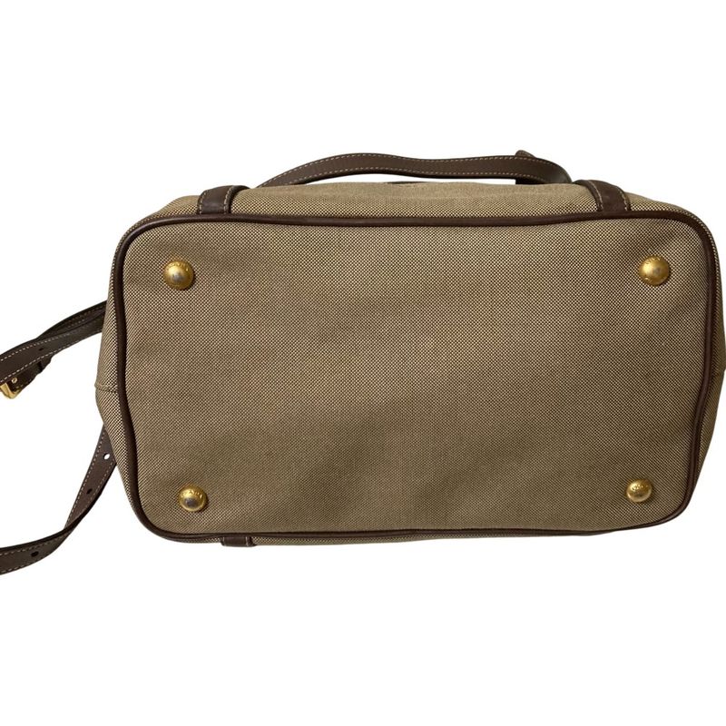 Prada Canvas 2way Tote Handbag Bn1841 Khaki Brown Ladies Used