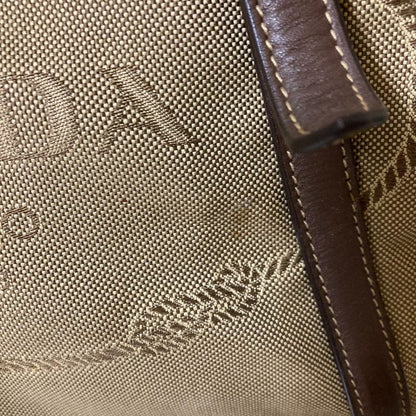 Prada Canvas 2way Tote Handbag Bn1841 Khaki Brown Ladies Used