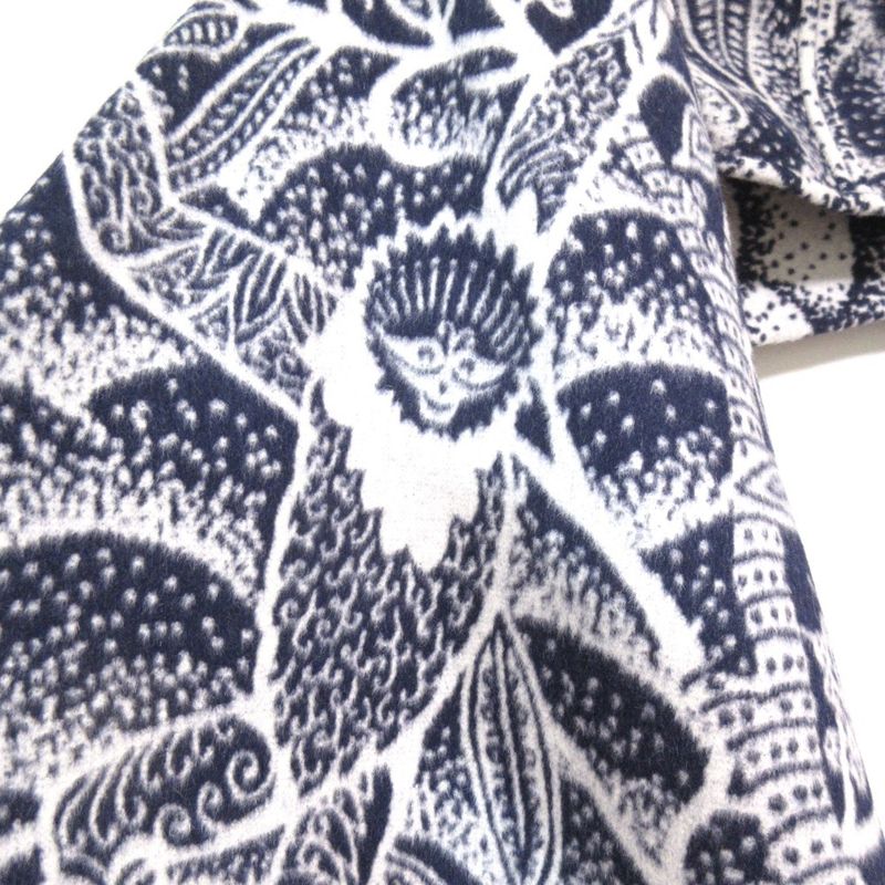 Christian Dior Toile de Jouy Angora Wool Cape Coat Size S Navy Women's Used