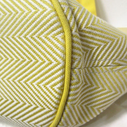 Hermes Panied Plage PM Tote Bag with Pouch Yellow White Ladies Used