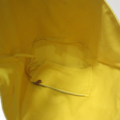 Hermes Panied Plage PM Tote Bag with Pouch Yellow White Ladies Used