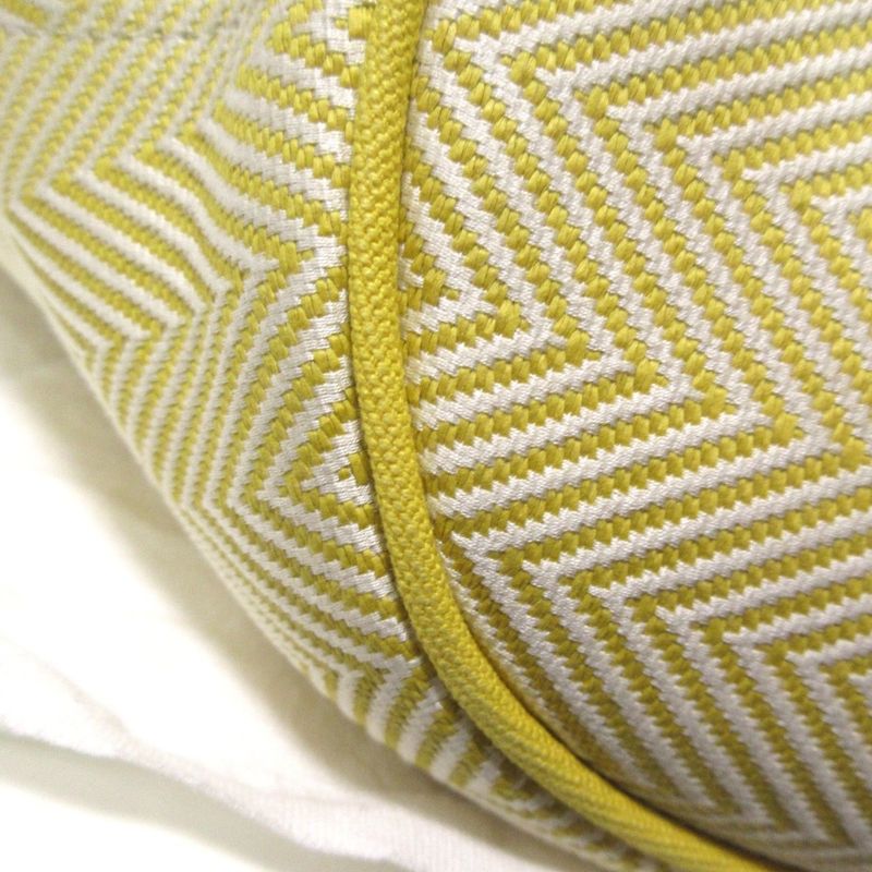 Hermes Panied Plage PM Tote Bag with Pouch Yellow White Ladies Used