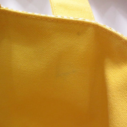 Hermes Panied Plage PM Tote Bag with Pouch Yellow White Ladies Used