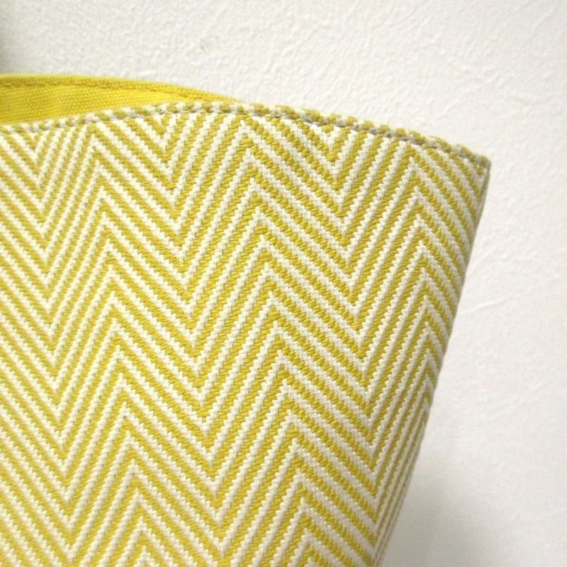 Hermes Panied Plage PM Tote Bag with Pouch Yellow White Ladies Used