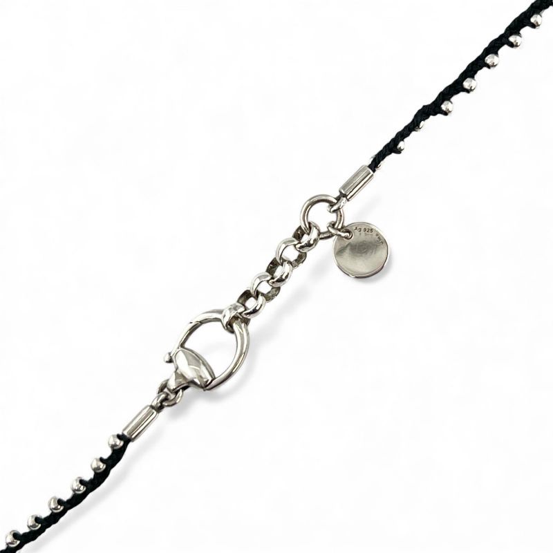 Gucci Horsebit 925 Silver Black Unisex 8.0g Necklace