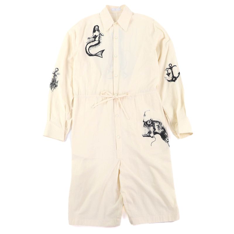 Prada 22SS Sc567 100% Cotton Triangle Logo Mermaid Octopus Fish Tank Printed