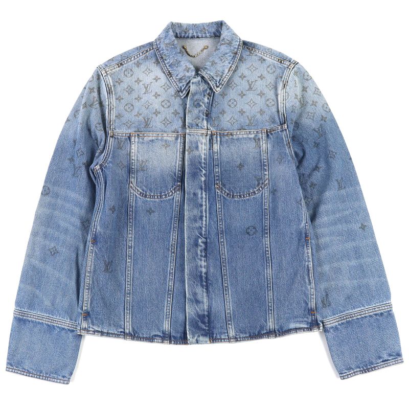 Louis Vuitton 20AW 100% Cotton Monogram Gradient Logo Button Denim Jacket