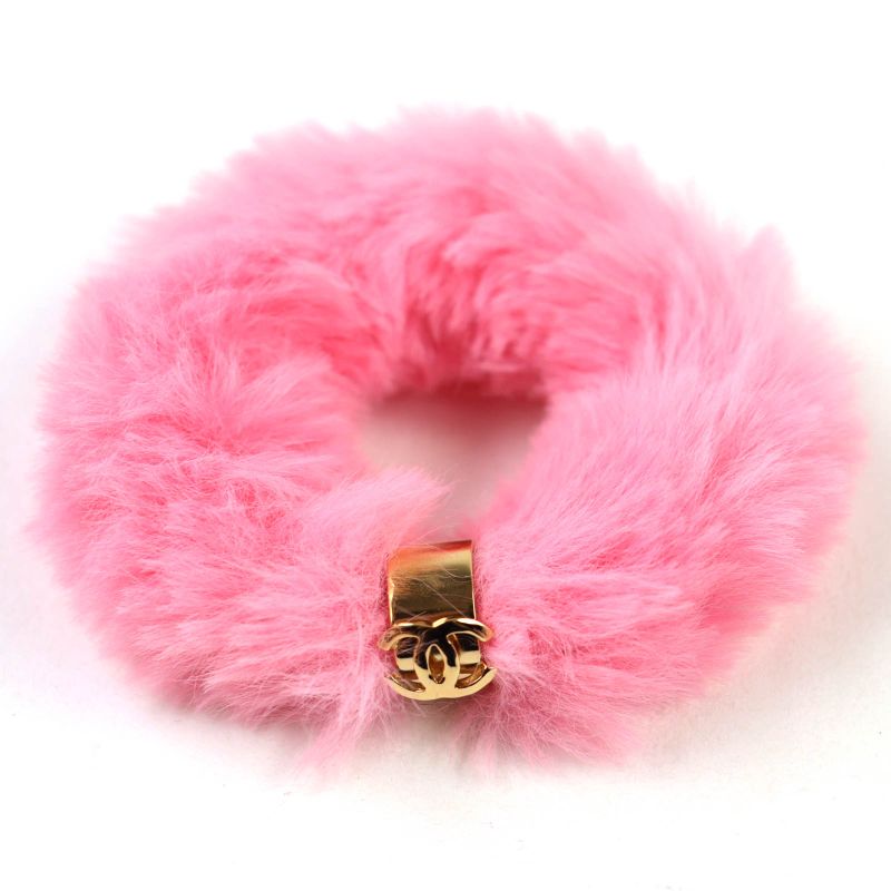 ◇chanel B24C Fur Chou With Coco Mark Hardware Hair Tie Hair Tie Hair Accessory