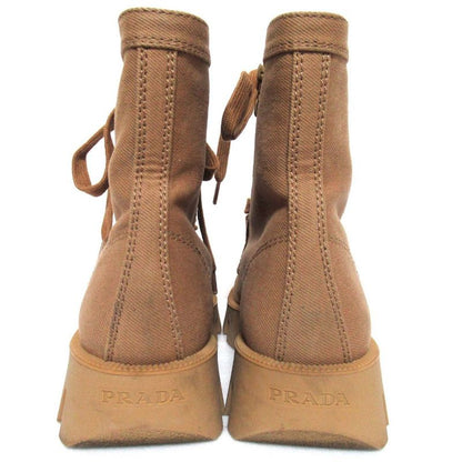 Prada Lace-up Combat Boots Short Boots 35.5 Equivalent To 22.5cm (8.86in) Brown