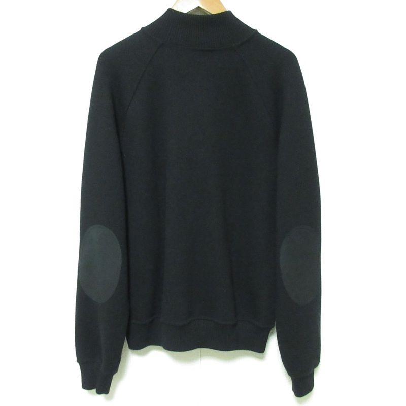 Prada Elbow Patch Zip Up Knit Jacket Blouson Size 48 Black Men's Used